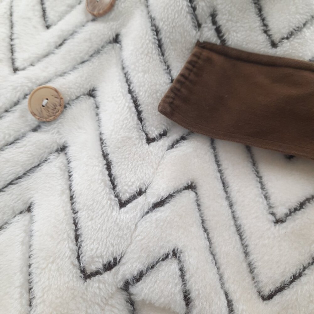 Vtg 70s vegan fur & suede double breasted jacket - Picture 8 of 13